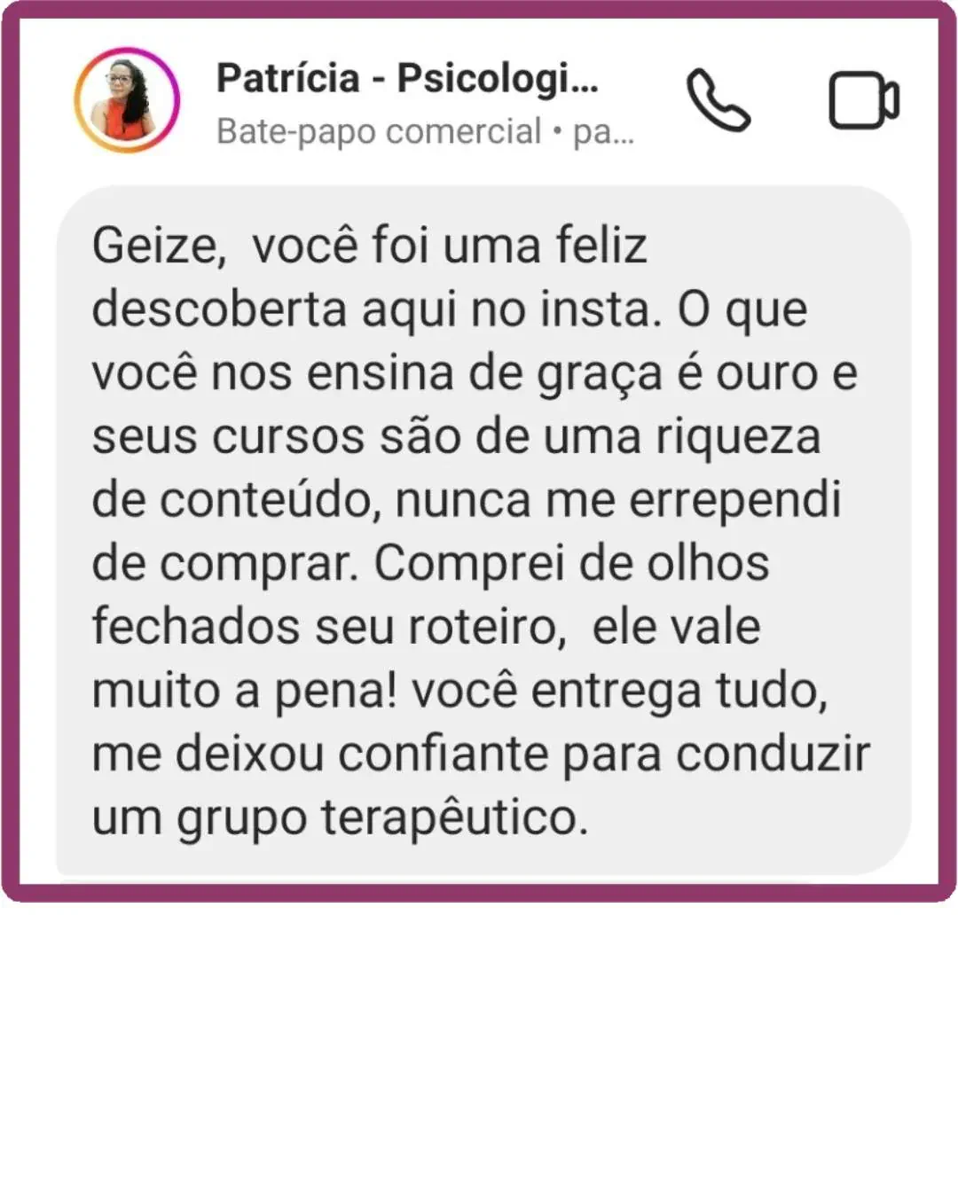 Depoimento Patricia