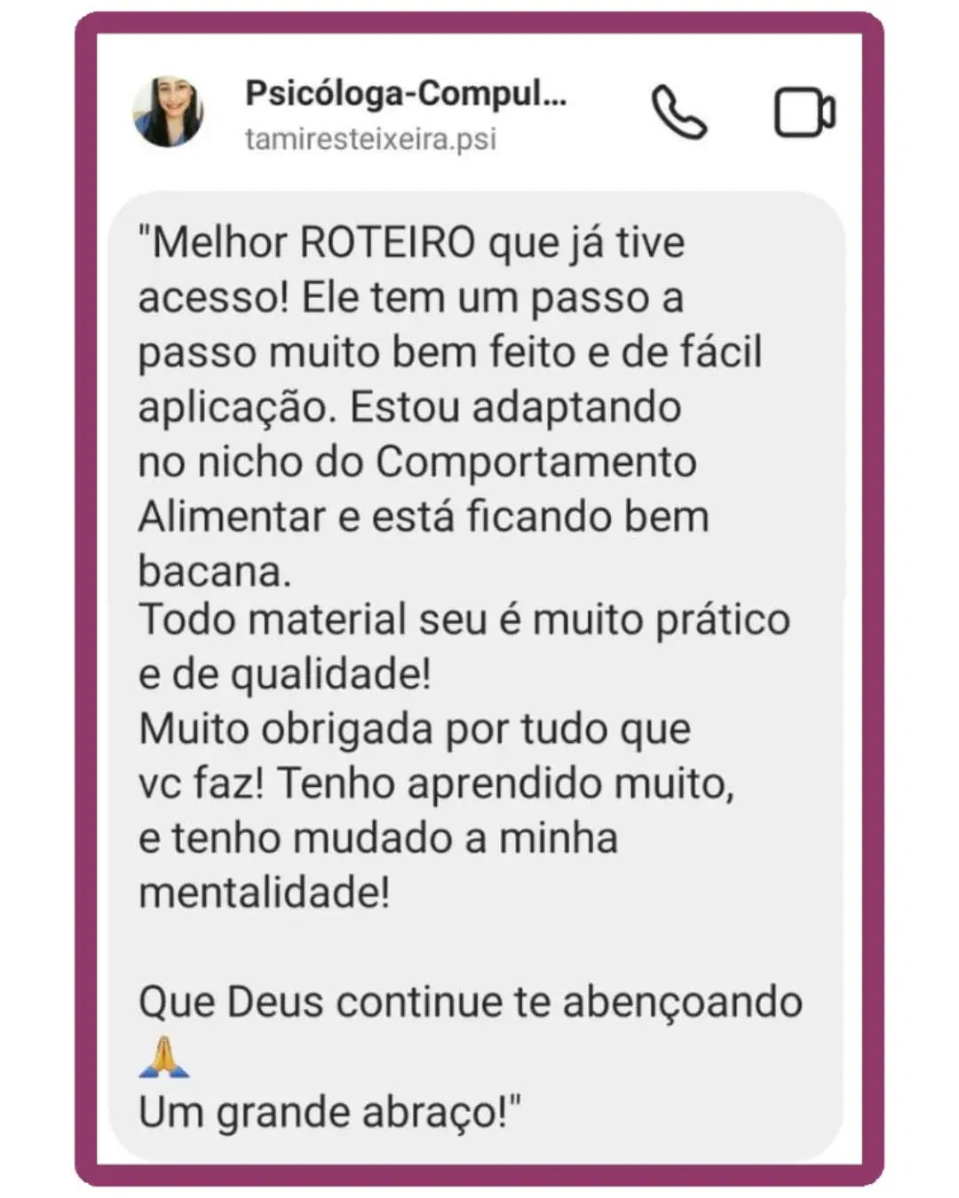 Depoimento Tamires